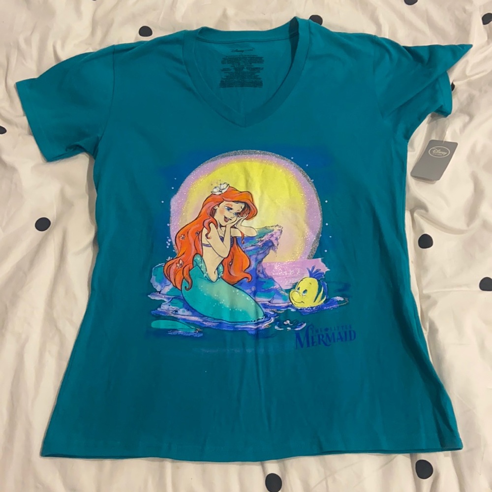 The little mermaid Ariel glitter tee